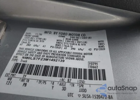 2021 Ford Transit Connect Xlt from USA, damaged, VIN NM0LS7F23M1492139